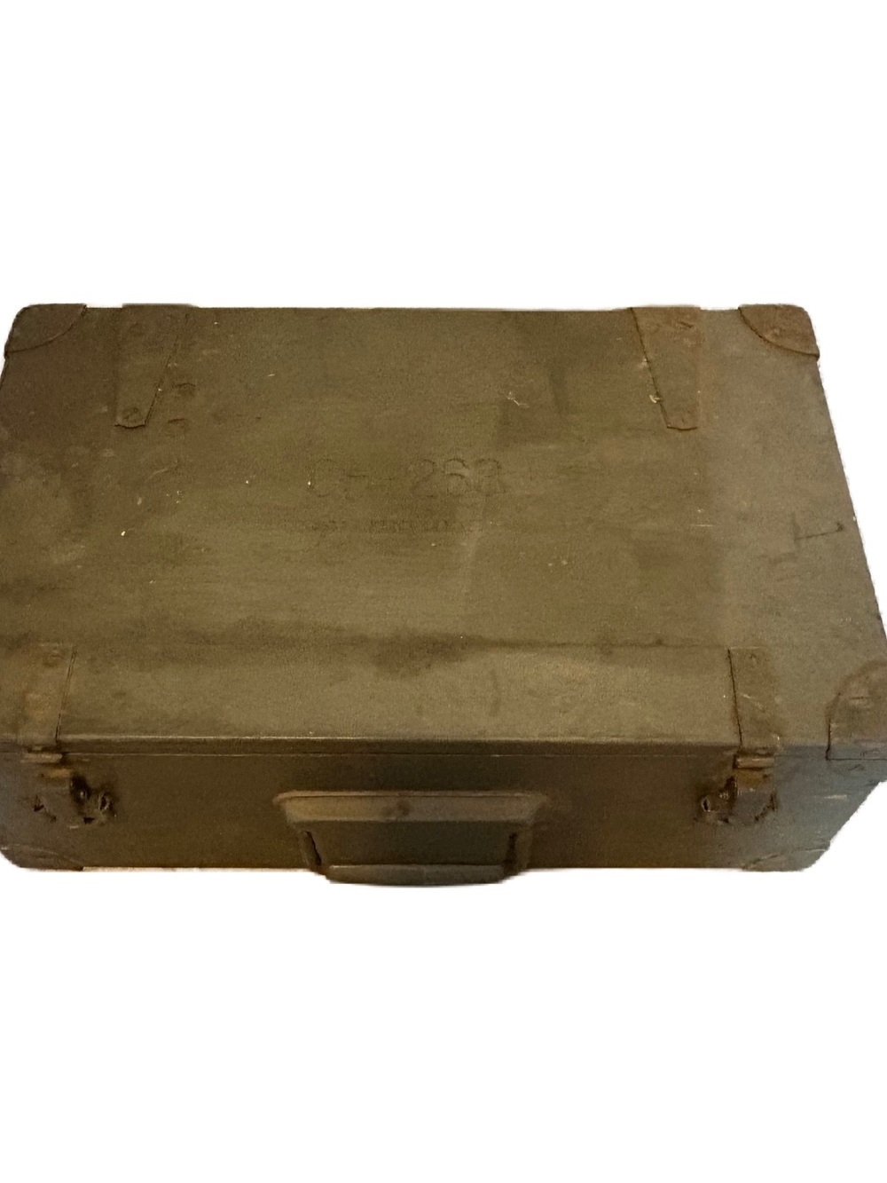 WWII SCR 506 RADIO SPARE PARTS CASE Vintage Heavy Storage Box Metal Closure